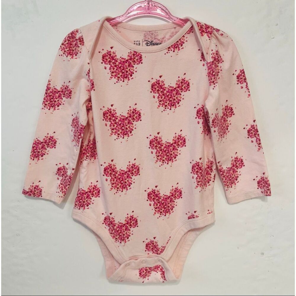Baby Gap Mickey Mouse Pink Bodysuit   Girls Size 18-24 Months